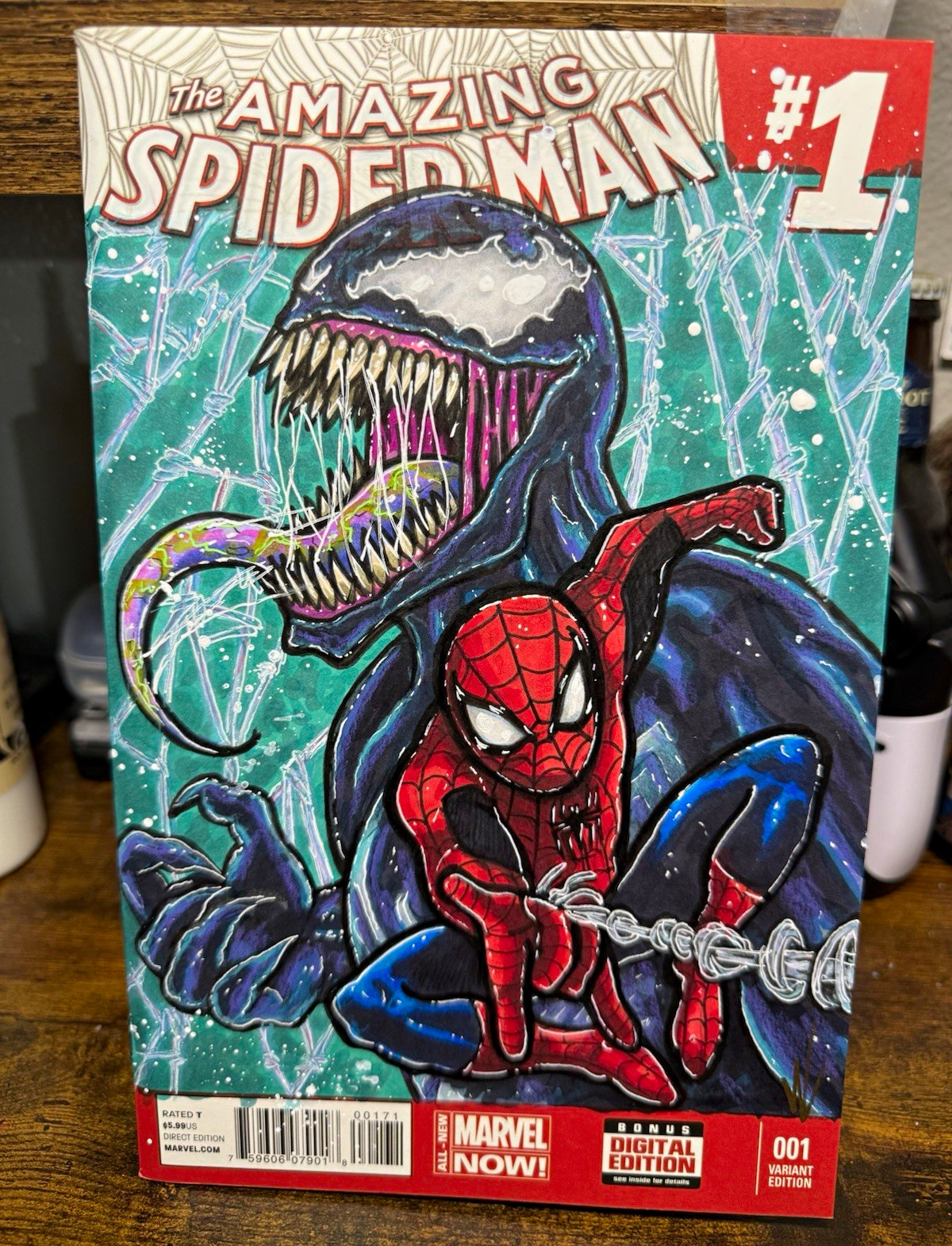 The Amazing Spider-Man & Venom Original Sketch Cover Artwork By Wes Losner