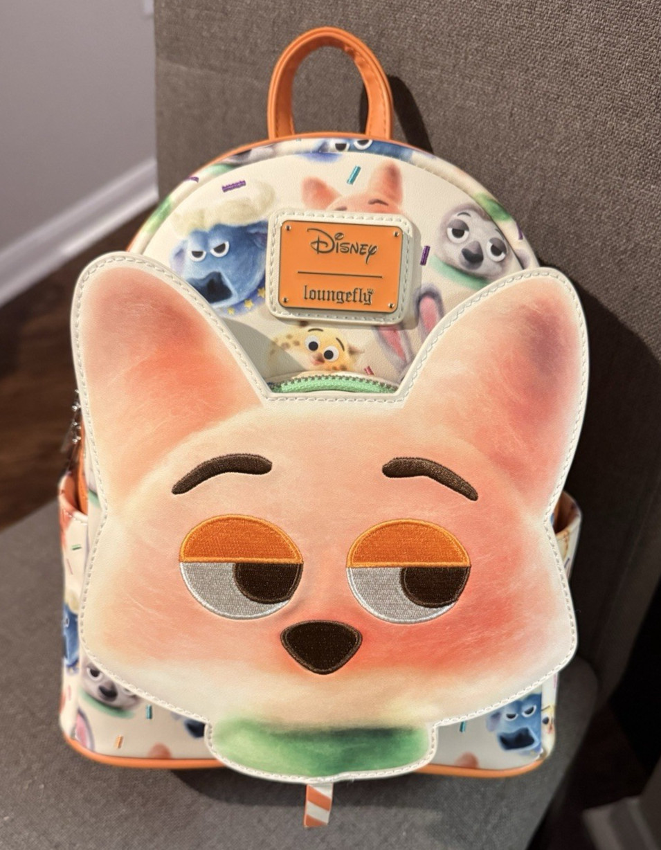 Disney Loungefly Zootopia 2, Nick Wilde Cotton Candy Mini Backpack - New Disney Loungefly Zootopia 2, Nick Wilde Cotton Candy Mini Backpack - New