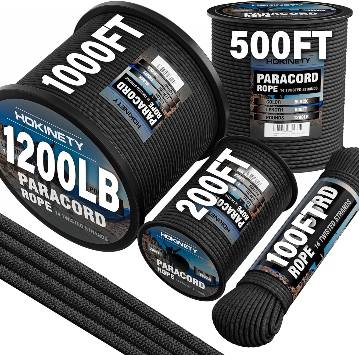 1200 Paracord Rope - 4.4Mm 15 Strand Nylon Parachute Spool Para Cord Lanyard for