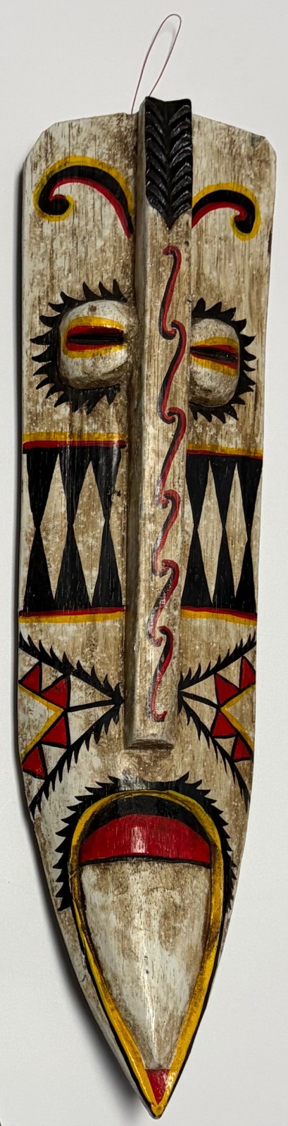 Set of 3 African Style Carved Wood Wall Masks Tribal Decor 19.5in