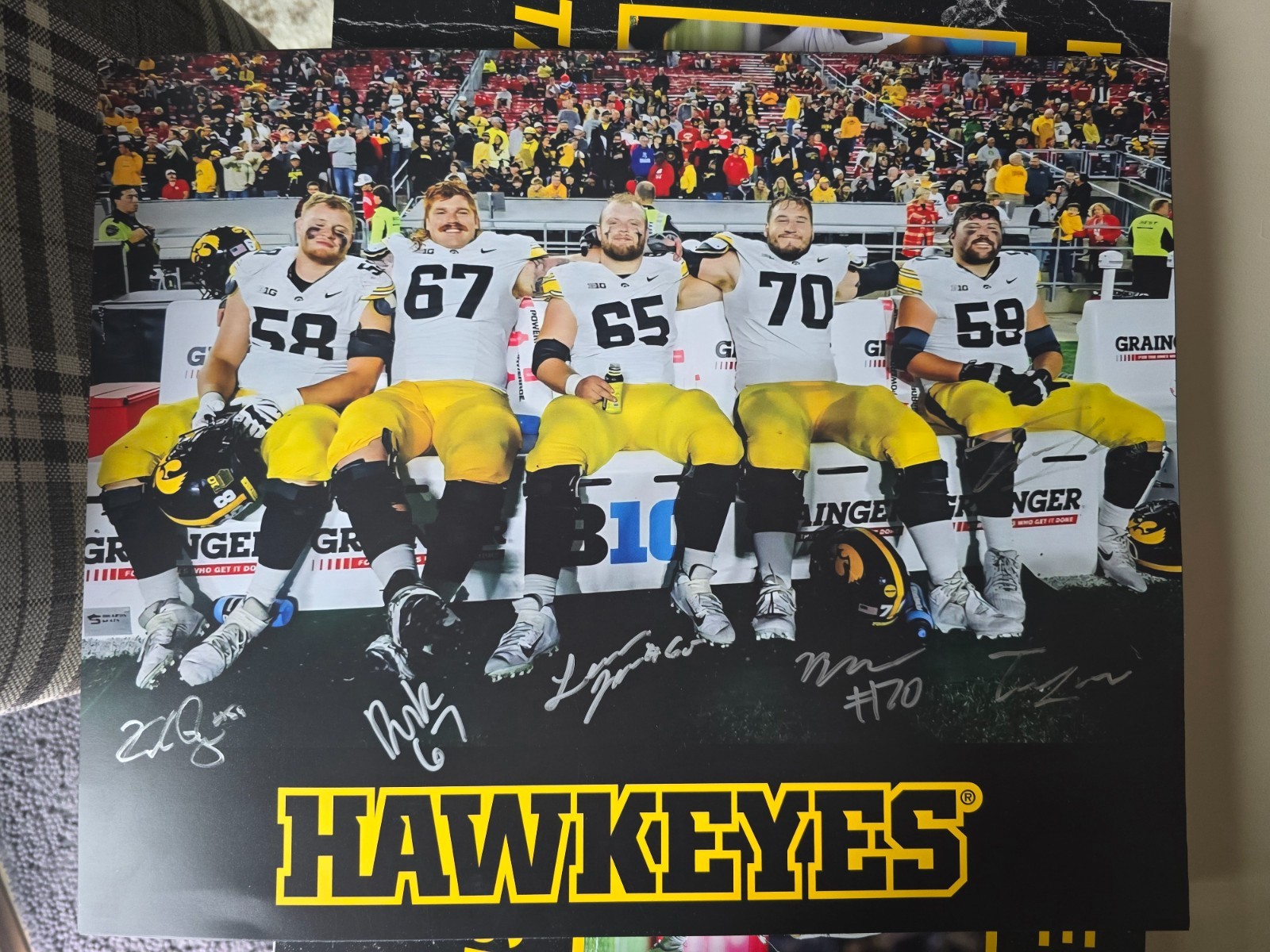 2025-2026 Iowa Football Offensive Line Personally Signed Custom Photo 2025-2026 Iowa Football Offensive Line Personally Signed Custom Photo