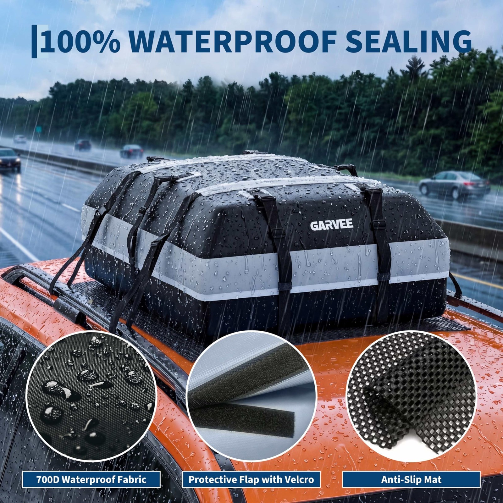 Car Rooftop Cargo Carrier Bag 15 CuFt Waterproof Soft Shell Rack Straps Mat Lock Car Rooftop Cargo Carrier Bag 15 CuFt Waterproof Soft Shell Rack Straps Mat Lock