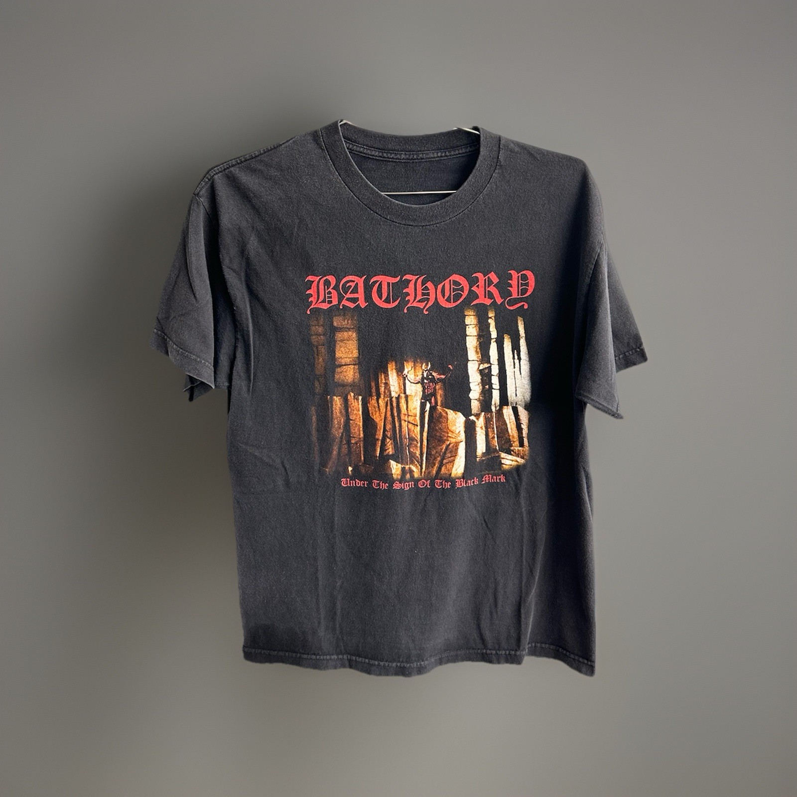 VTG Bathory Sign of The Black Mark T Shirt Extreme Metal Size M/L