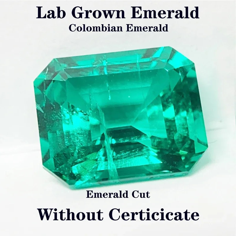AGL Lab Grown Columbia Emerald Cut Charms Gemstones Advanced for Jewelry Making