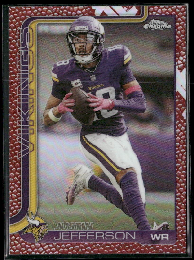 2025 Topps Chrome - Justin Jefferson #195 Leather Refractor 2025 Topps Chrome - Justin Jefferson #195 Leather Refractor