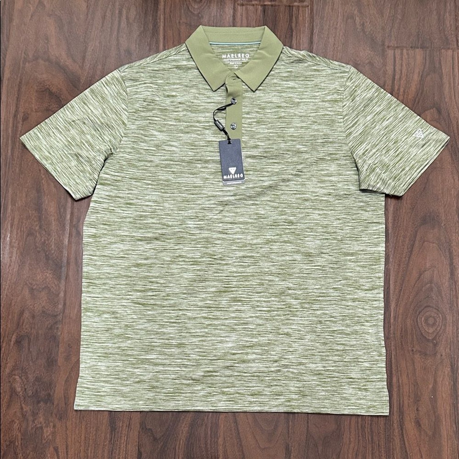 Maelreg Olive Green Performance Polo Golf Shirt Maelreg Olive Green Performance Polo Golf Shirt