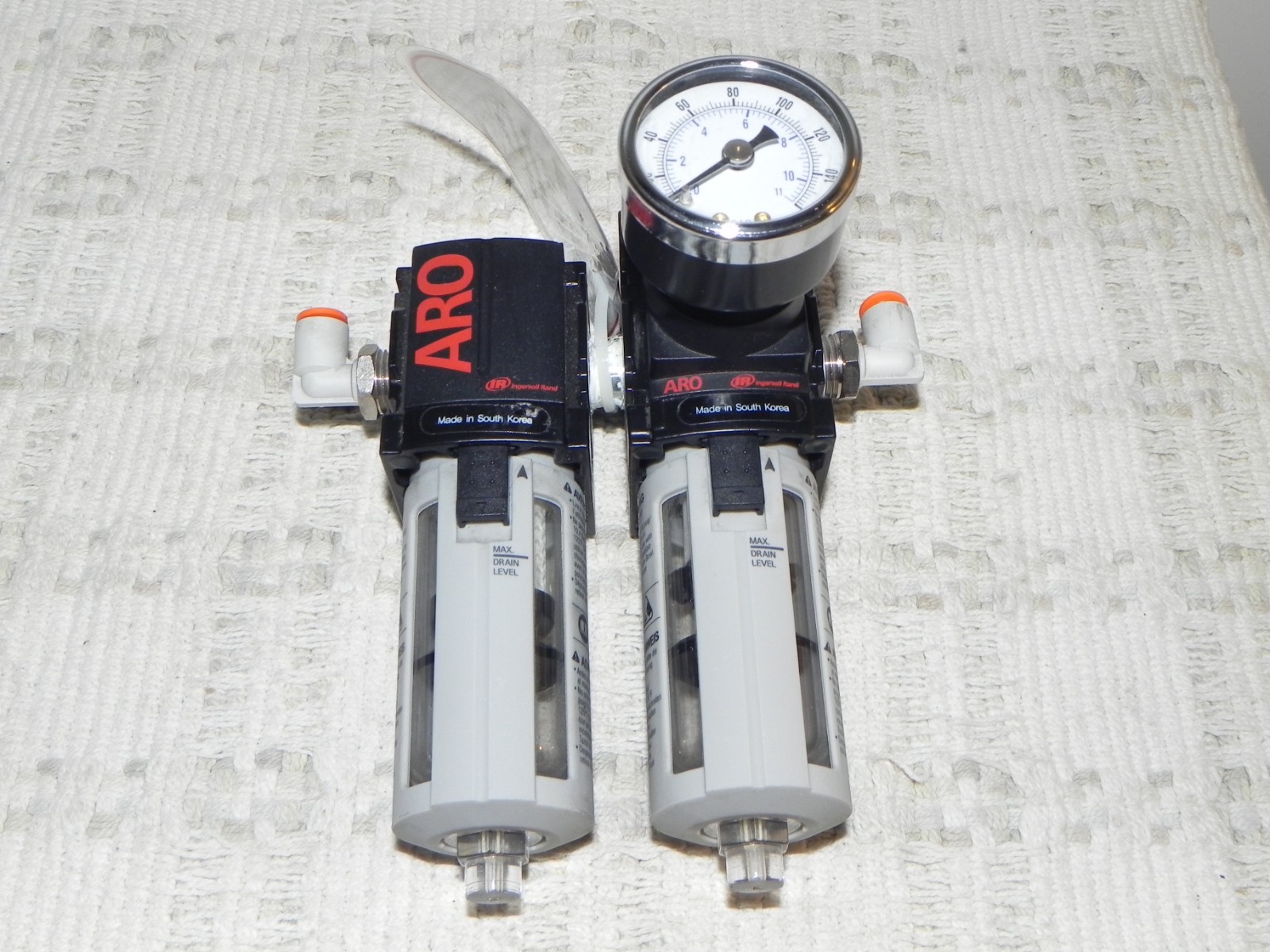 ARO Ingersoll Rand 2-Piece FRL Combo CQA491-1 & CQA491-2 with Gauge NEW 1/4\ ARO Ingersoll Rand 2-Piece FRL Combo CQA491-1 & CQA491-2 with Gauge NEW 1/4\