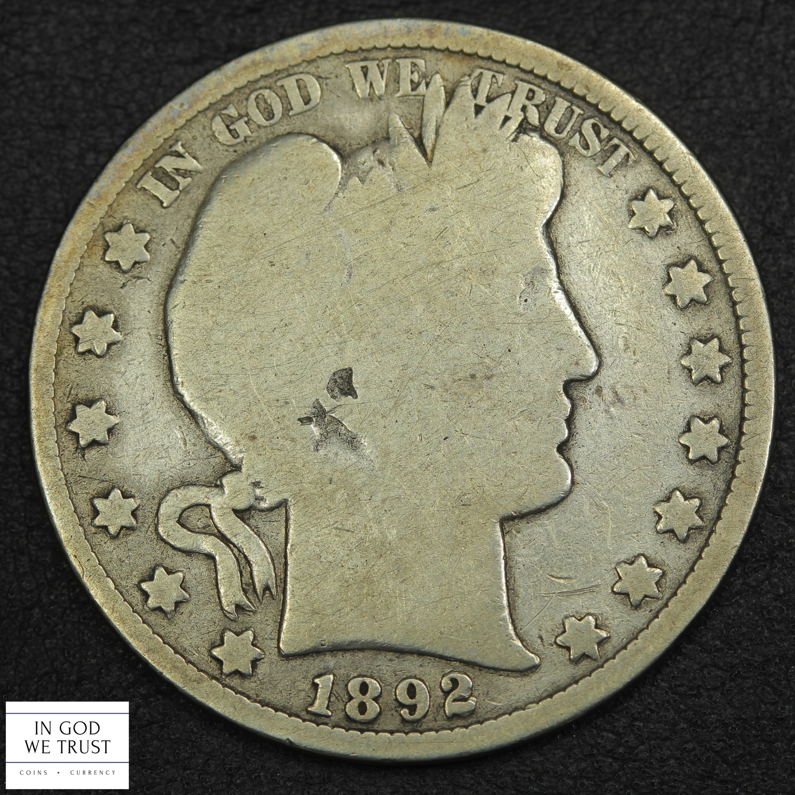 1892 Barber Silver Half Dollar 50C (First Year of Issue)