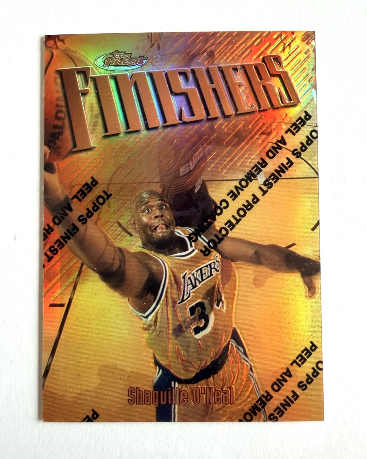 1997 Topps Finishers Shaquille O\'Neal Basketball Lakers #50 REFRACTOR W/COATING