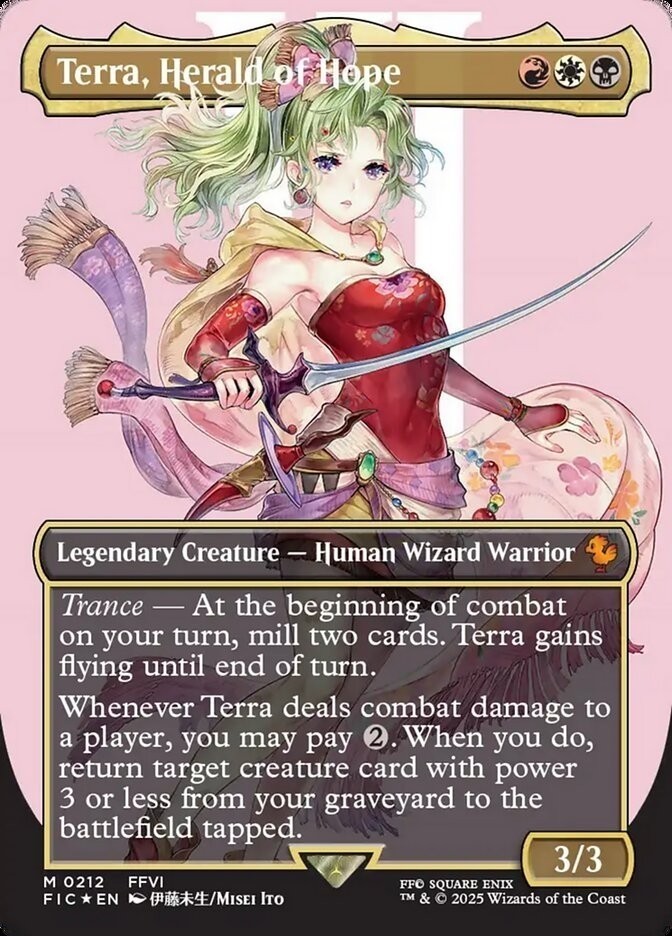Terra, Herald of Hope (Borderless Foil) Commander: Final Fantasy Playtest Card