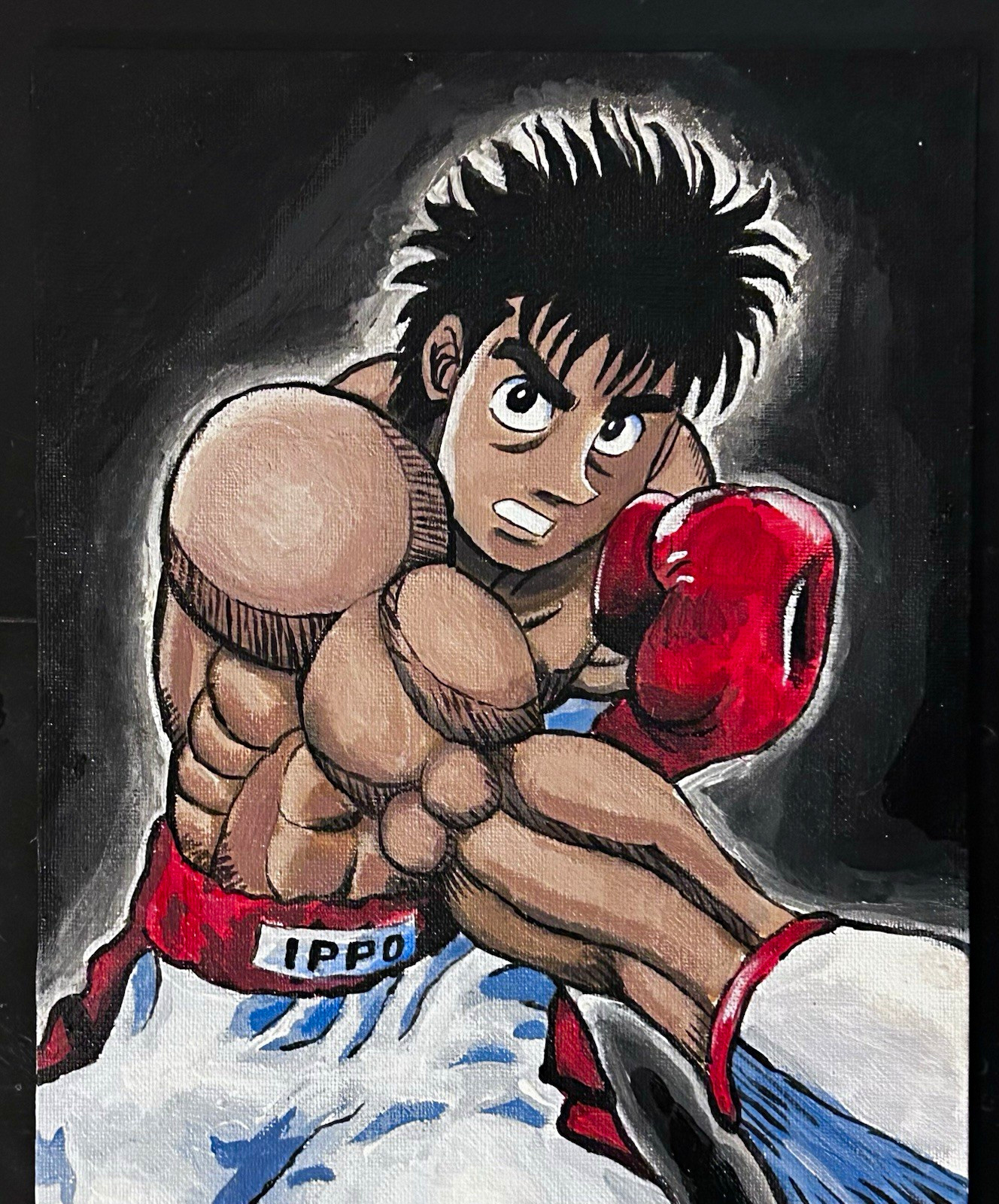 Hajime No Ippo- HAND PAINTED portrait of Ippo Makunouchi- fan made art 10x8in