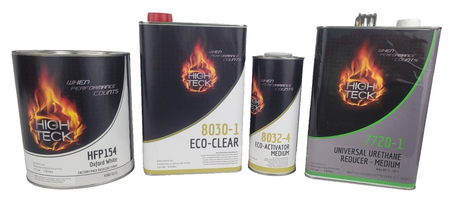 High Teck HFP154 Ford YZ Oxford White Basecoat Paint, 8030 Clearcoat & Reducer