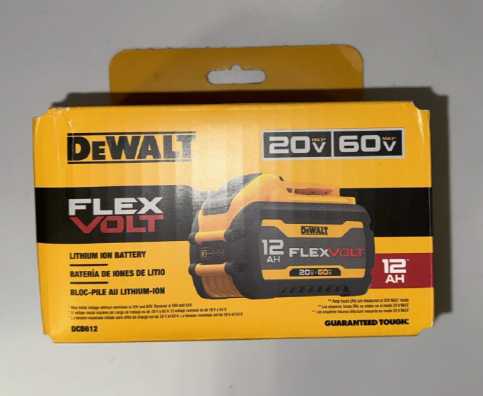 [NEW] (DCB612) DEWALT 20V/60V MAX* FLEXVOLT 12Ah Battery