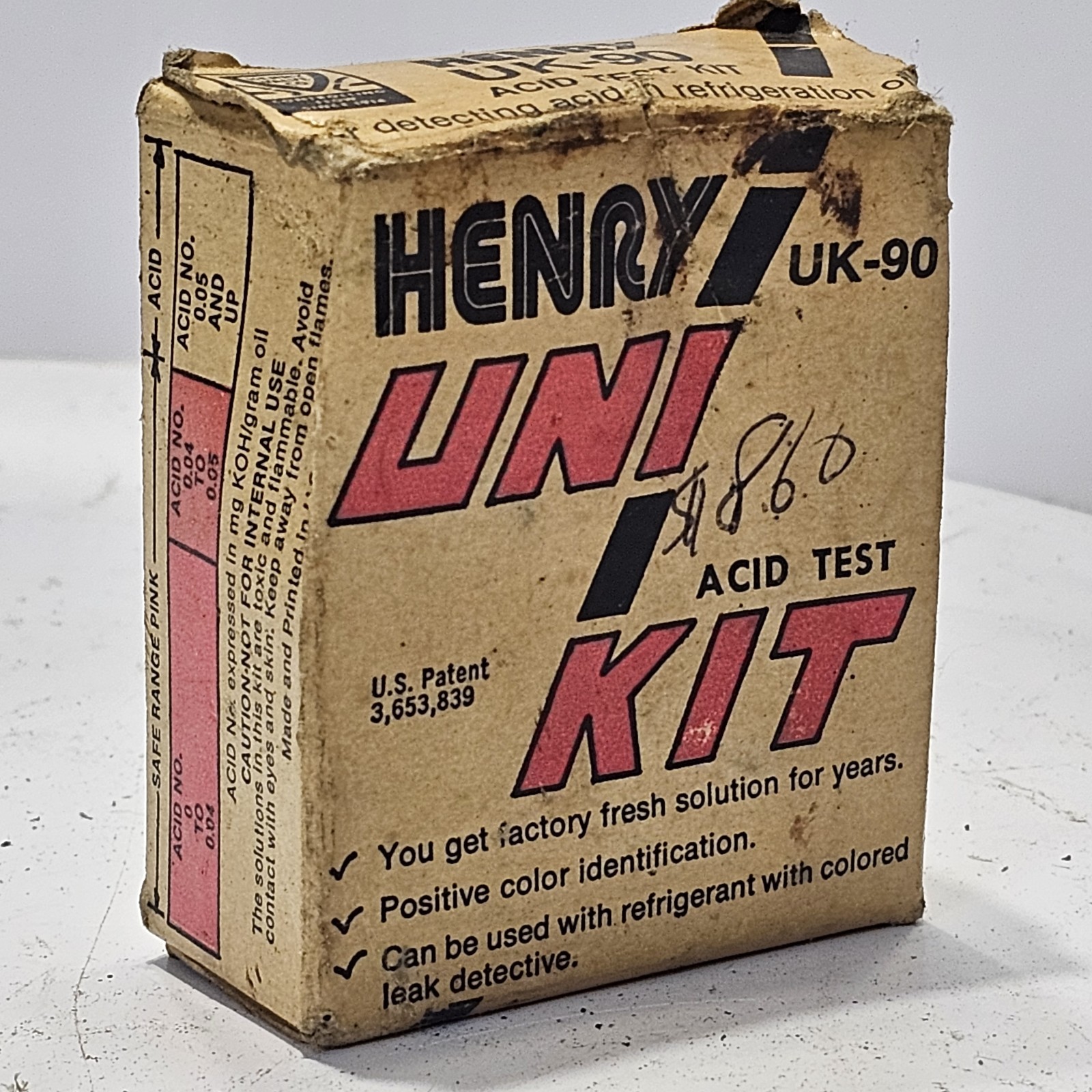 Vintage Henry Uni/Kit UK-90 HVAC Acid Test Kit