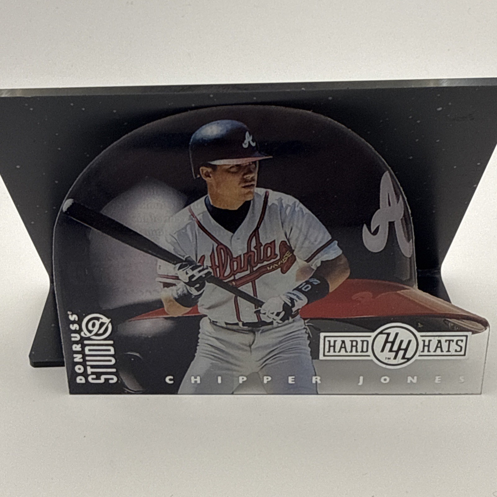 1997 Donruss Studio HARD HATS #12 Chipper Jones Braves HOF RARE ACETATE DIE CUT