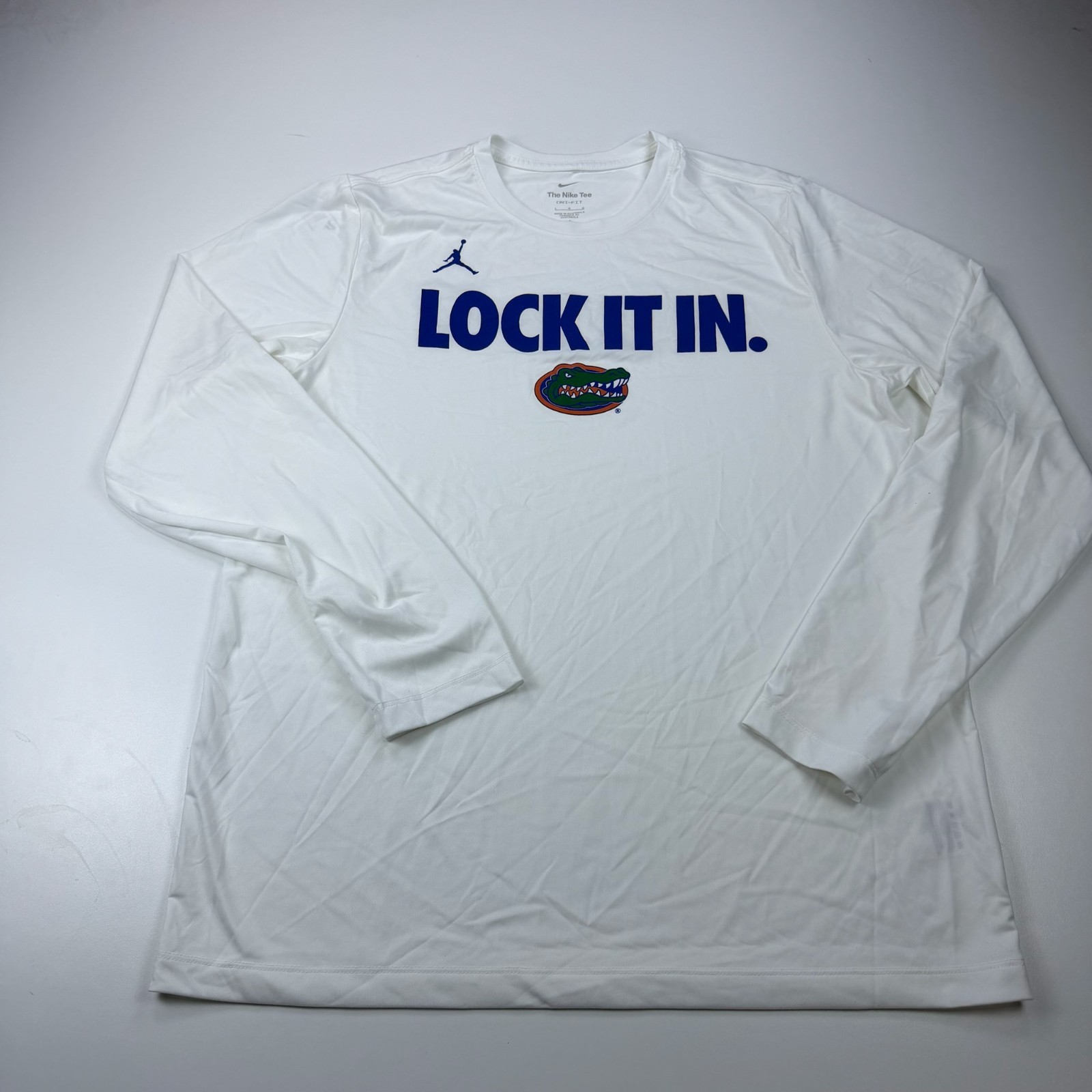 Nike Florida Gators Shirt Mens Large White Dri Fit Long Sleeve Logo White NCAA Nike Florida Gators Shirt Mens Large White Dri Fit Long Sleeve Logo White NCAA