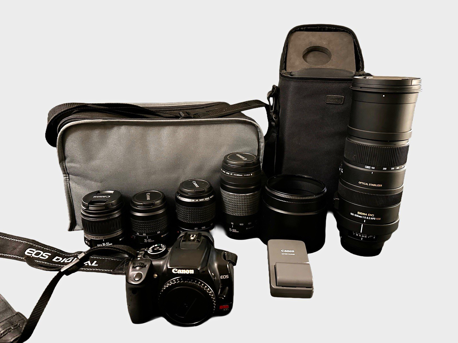 SIGMA DG 150-500mm 1:5-6:3 APO HSM *with* Canon EOS Rebel XTi DSLR Camera Bundle