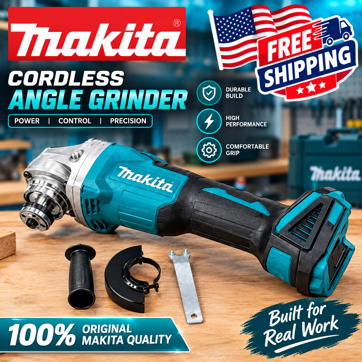 Makita DGA404 18V 125mm Brushless Angle Grinder Cordless Rechargeable Power Tool