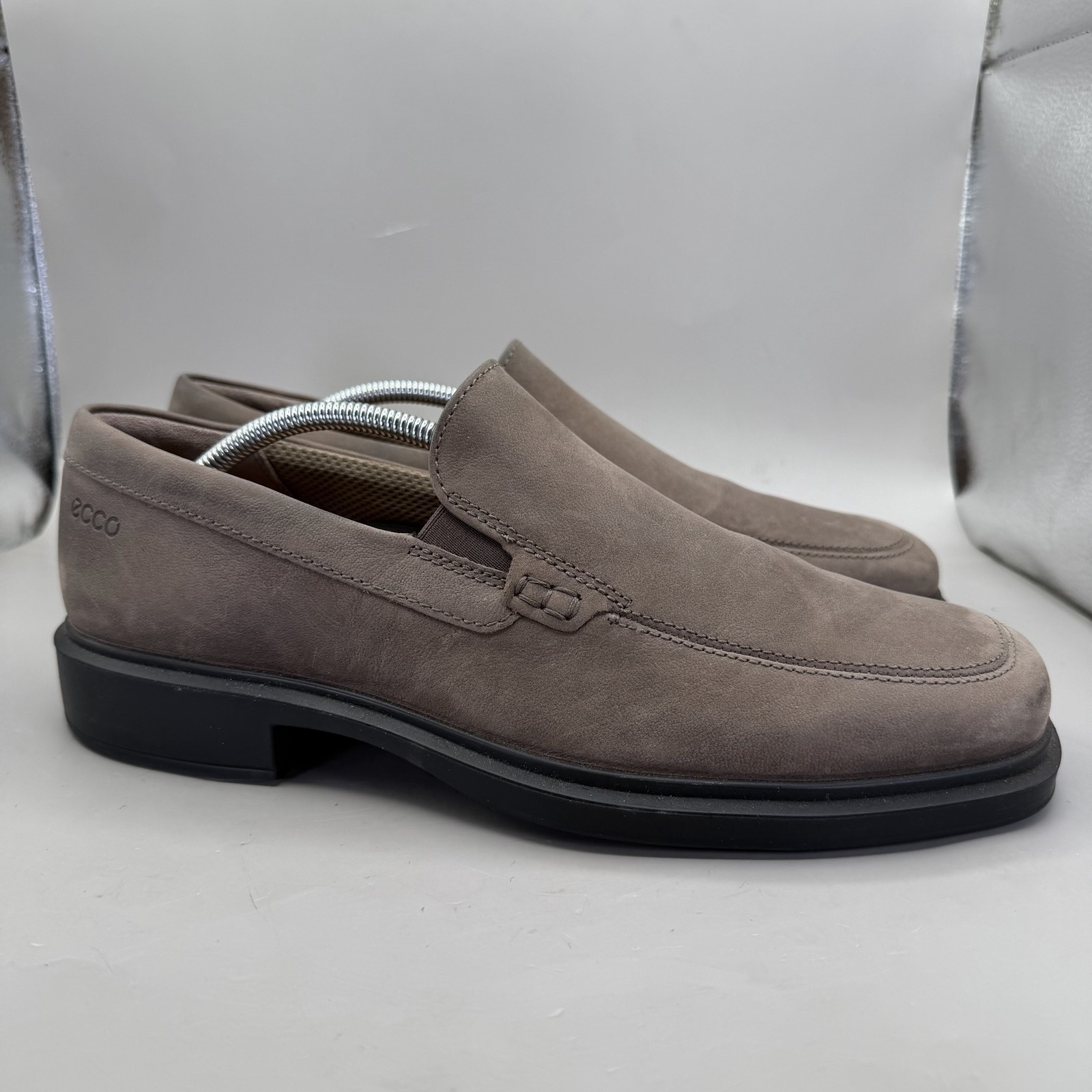 ECCO Helsinki 2 Slip-On Oxford Dress Shoes Mens Size 10.5 Taupe Water Resistant
