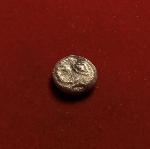 West Asia Minor / Troas, Kebren 520-480 BC. AR Diobol Head of ram & Star