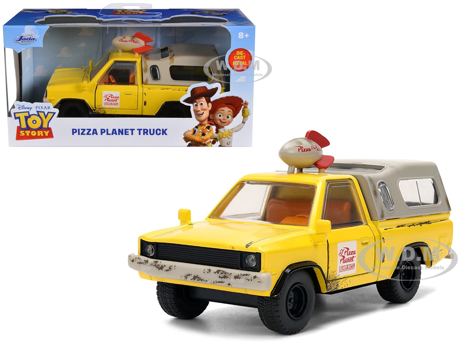 PIZZA PLANET TRUCK YELLOW WEATHERED PIZZA PLANET TRUCK YELLOW WEATHERED
