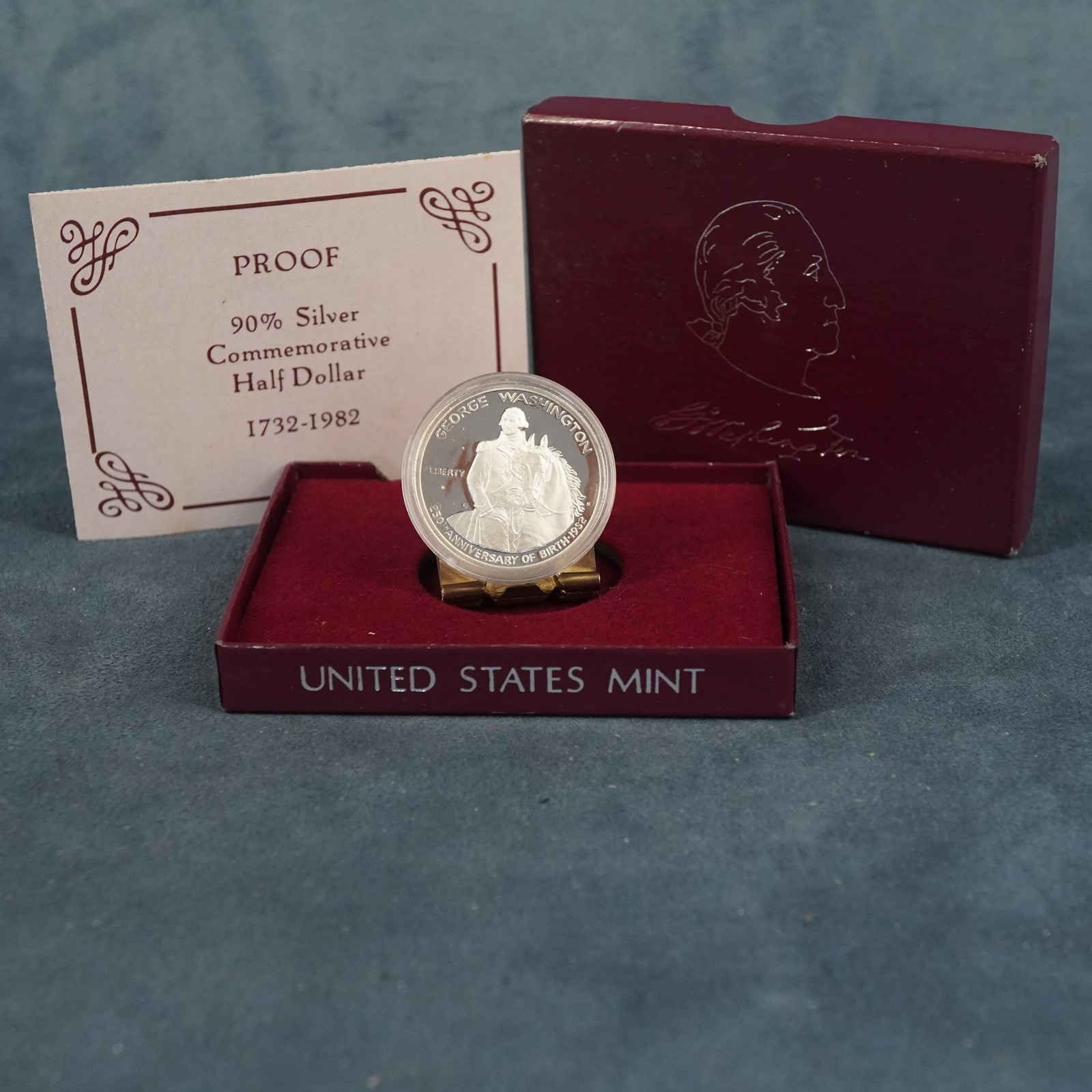 1982-S 50C U.S. Mint George Washington Half Dollar Proof in OGP w COA