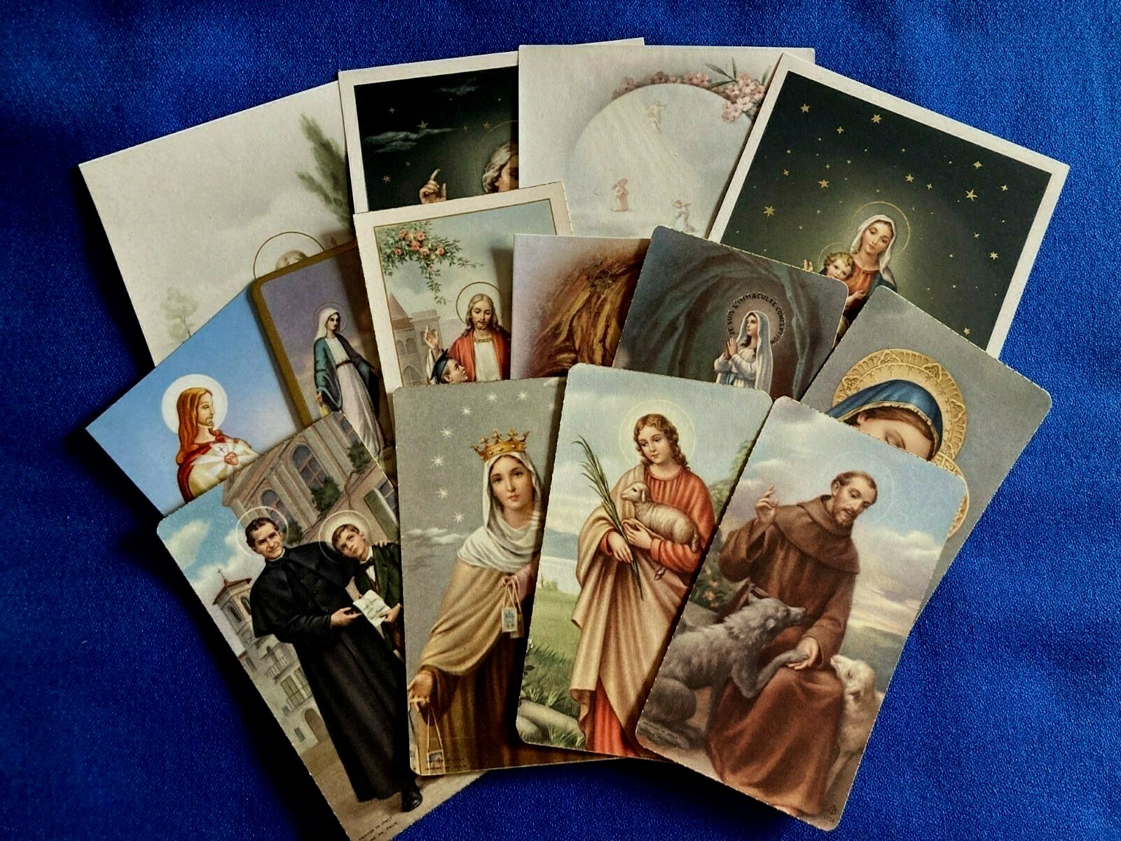 14 Vintage Catholic HOLY CARDS Unique and Special Mint Collection #C24