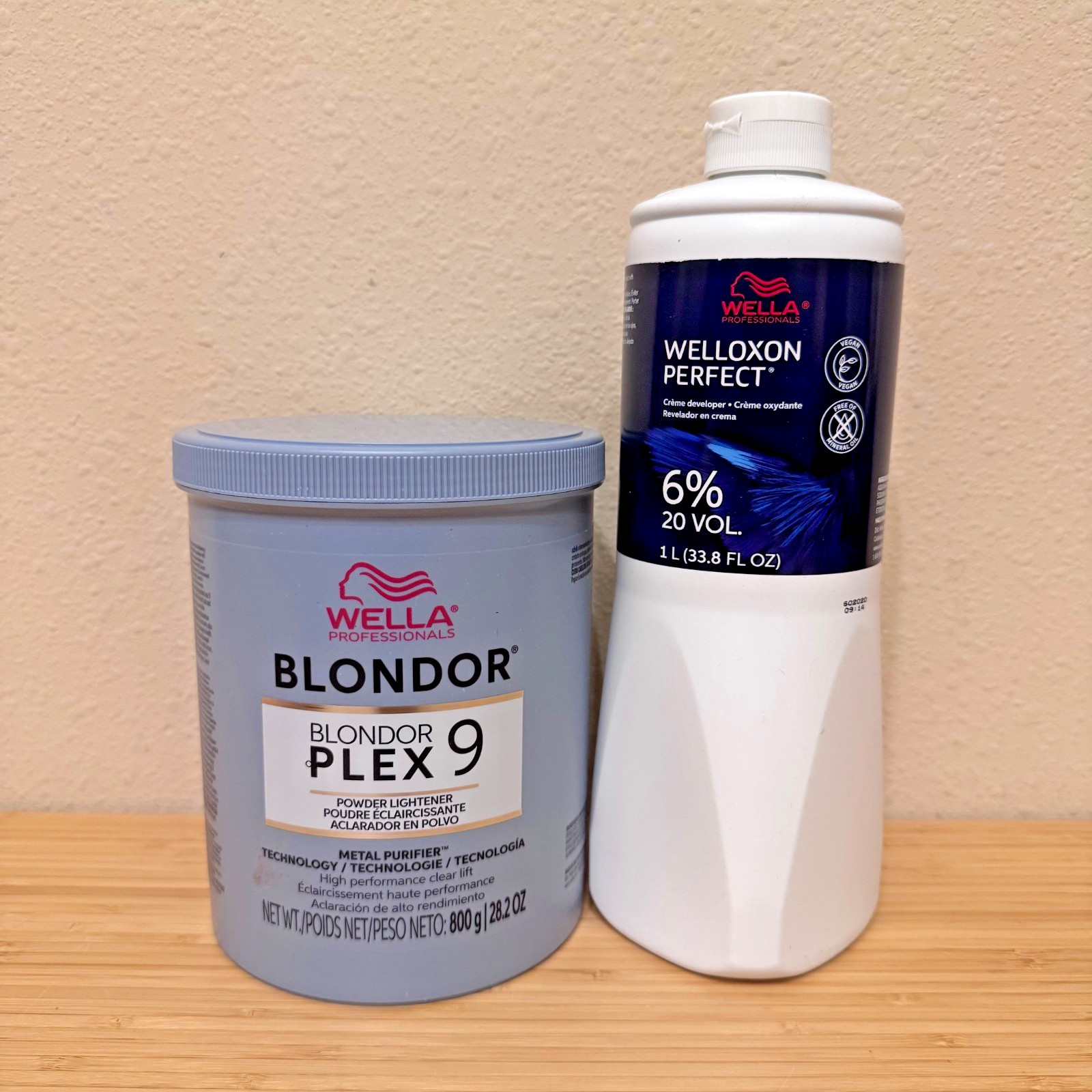 Wella Blondor BlondorPlex 9 Powder Lightener 28.2 oz + 20 Vol Developer 33.8 oz