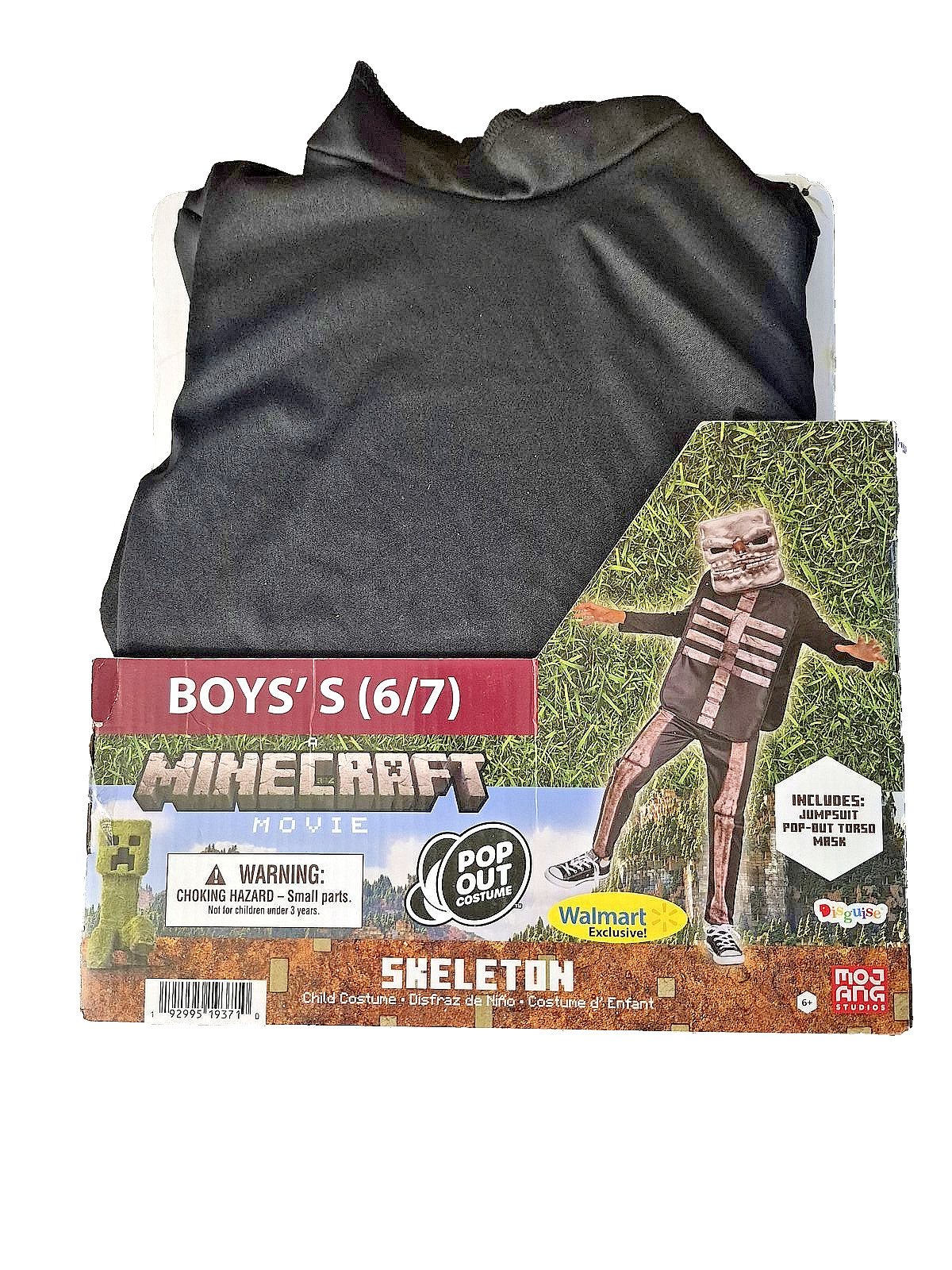 Disguise Minecraft Movie Skeleton Costume Boys Small S 6/7 Pop Out NEW