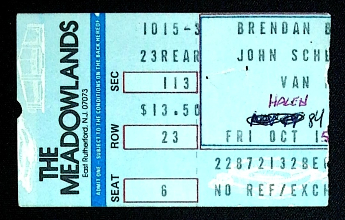 Van Halen Ticket Stub Meadowlands Eddie Fractures Wrist Rescheduled 10/15/1982