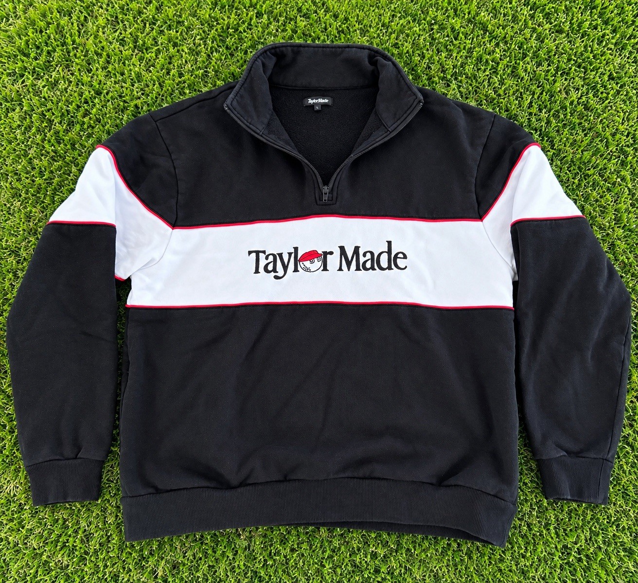 Authentic Malbon x TaylorMade Collegiate Quarter Zip Pullover Large Buckets 2023
