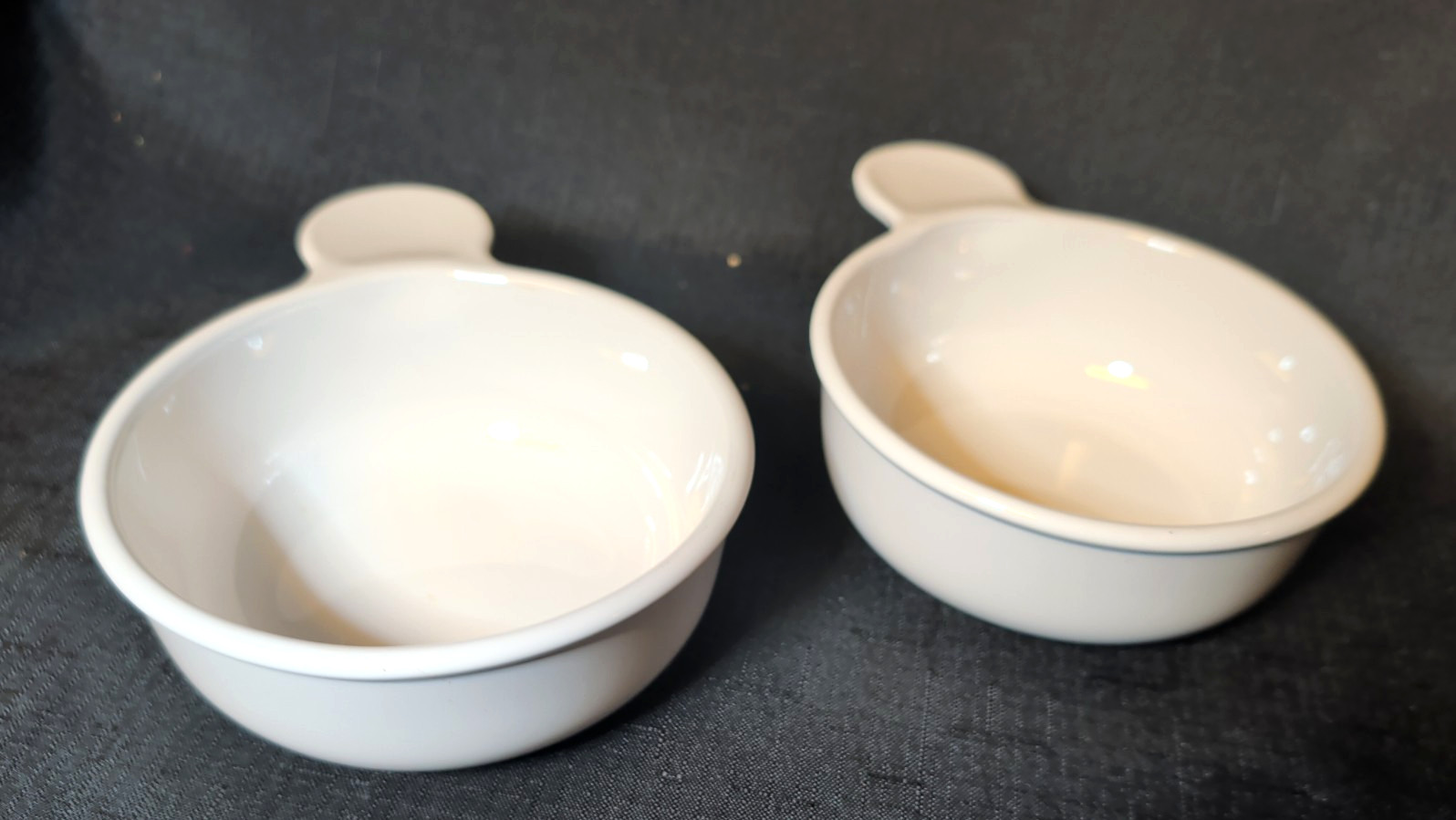 Pair of Vintage Corning Ware Grab It Bowls P-150-B ~White ~15oz ~Made in USA