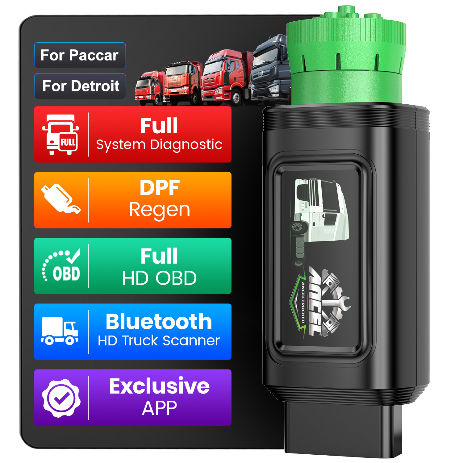 ANCEL HD110 Diesel Heavy Duty Truck OBD Diagnostic Scanner DPF Regen Oil Reset