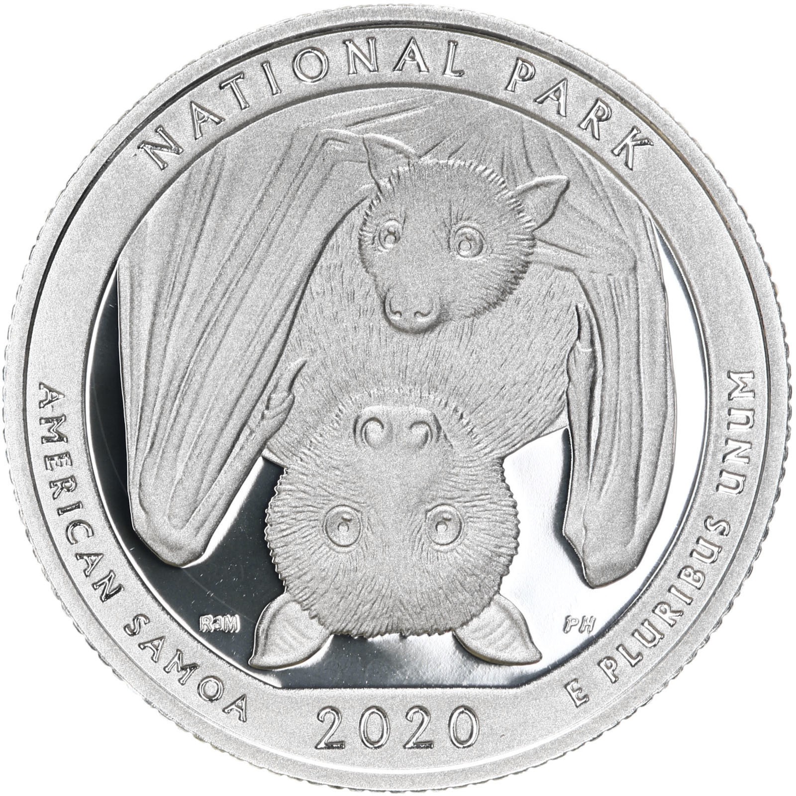 2020 S American Samoa National Park 99.9% Silver Bat Quarter ATB Gem Proof DCam 2020 S American Samoa National Park 99.9% Silver Bat Quarter ATB Gem Proof DCam