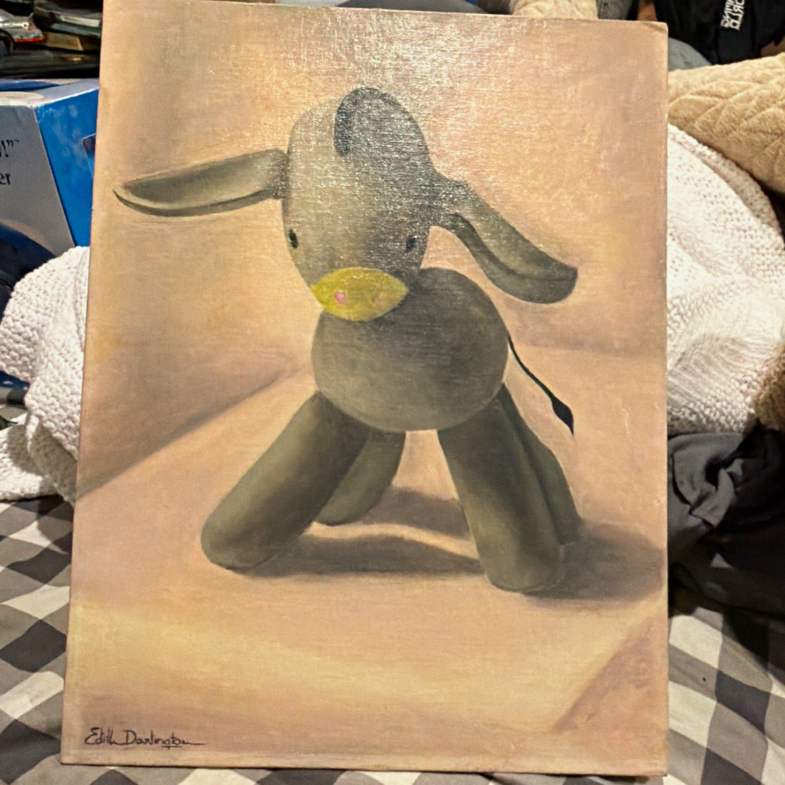 Vintage 1956 Edith Darlington Original Painting Stuffed Toy Art Lambie-poo