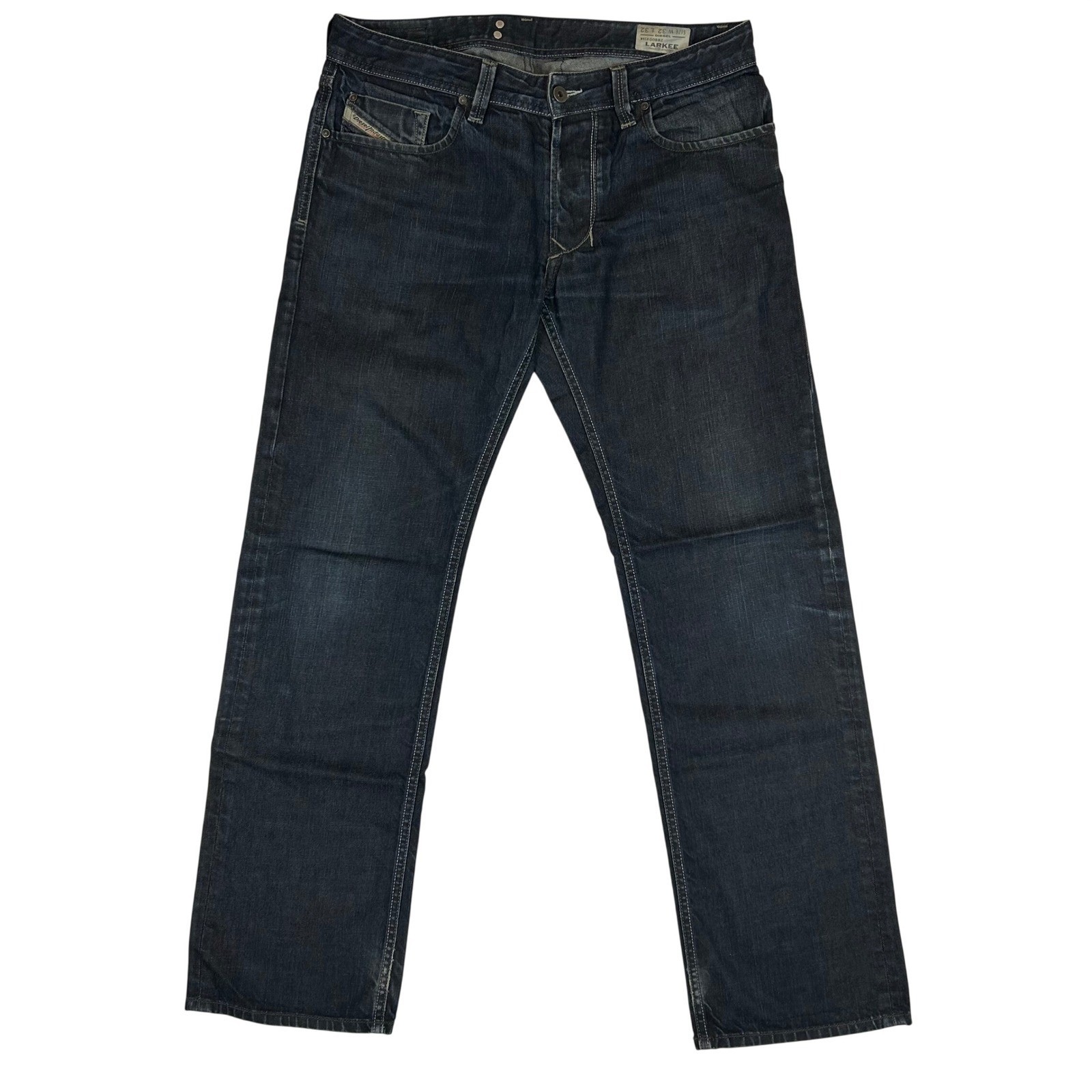 Diesel Larkee Regular Straight Jeans Dark Wash 0088Z Mens W33 L32 Indigo Denim