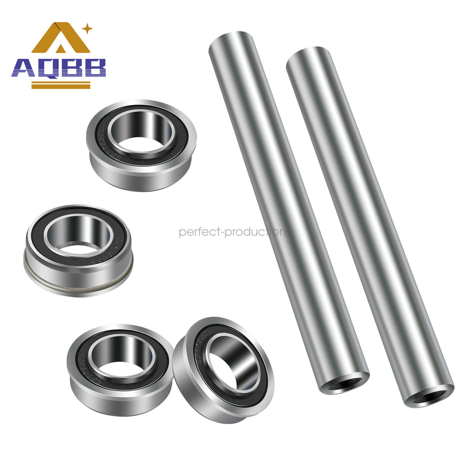 (2)590486802 Stainless Steel Front Wheel Axle & Bearing Conversion For Husqvarna