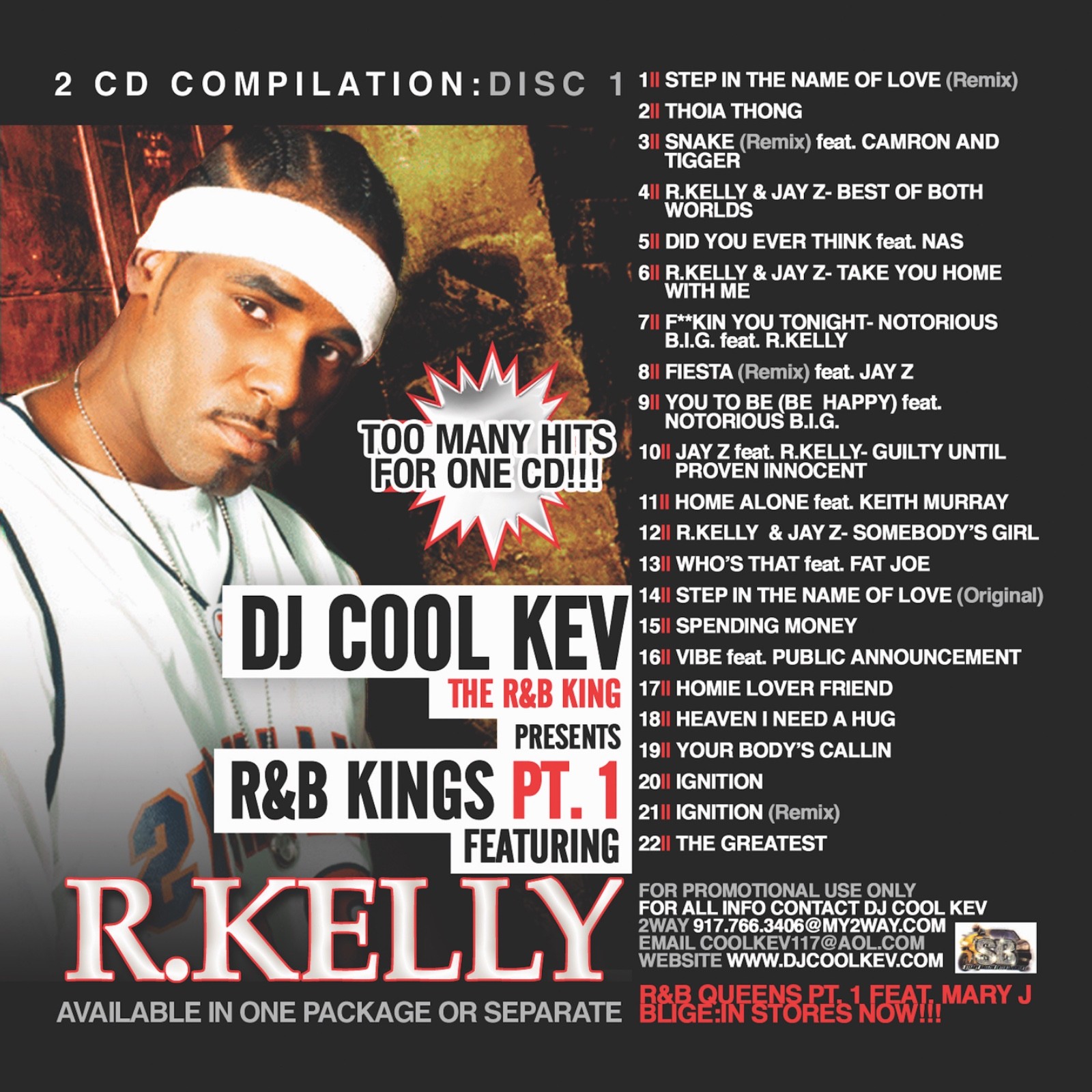 DJ Cool Kev – Best Of R Kelly CD # 1 - OLD SCHOOL HIP HOP R&B MIXTAPE MIX CD