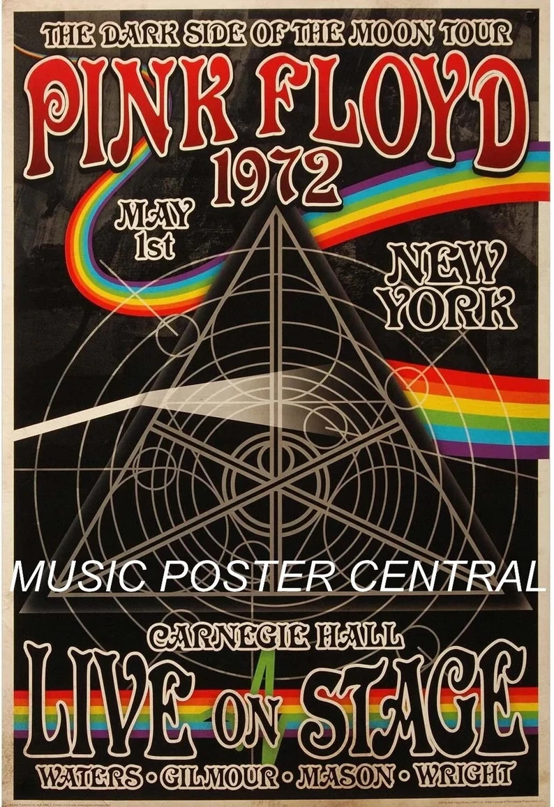 Pink Floyd 1972 Vintage Concert Poster