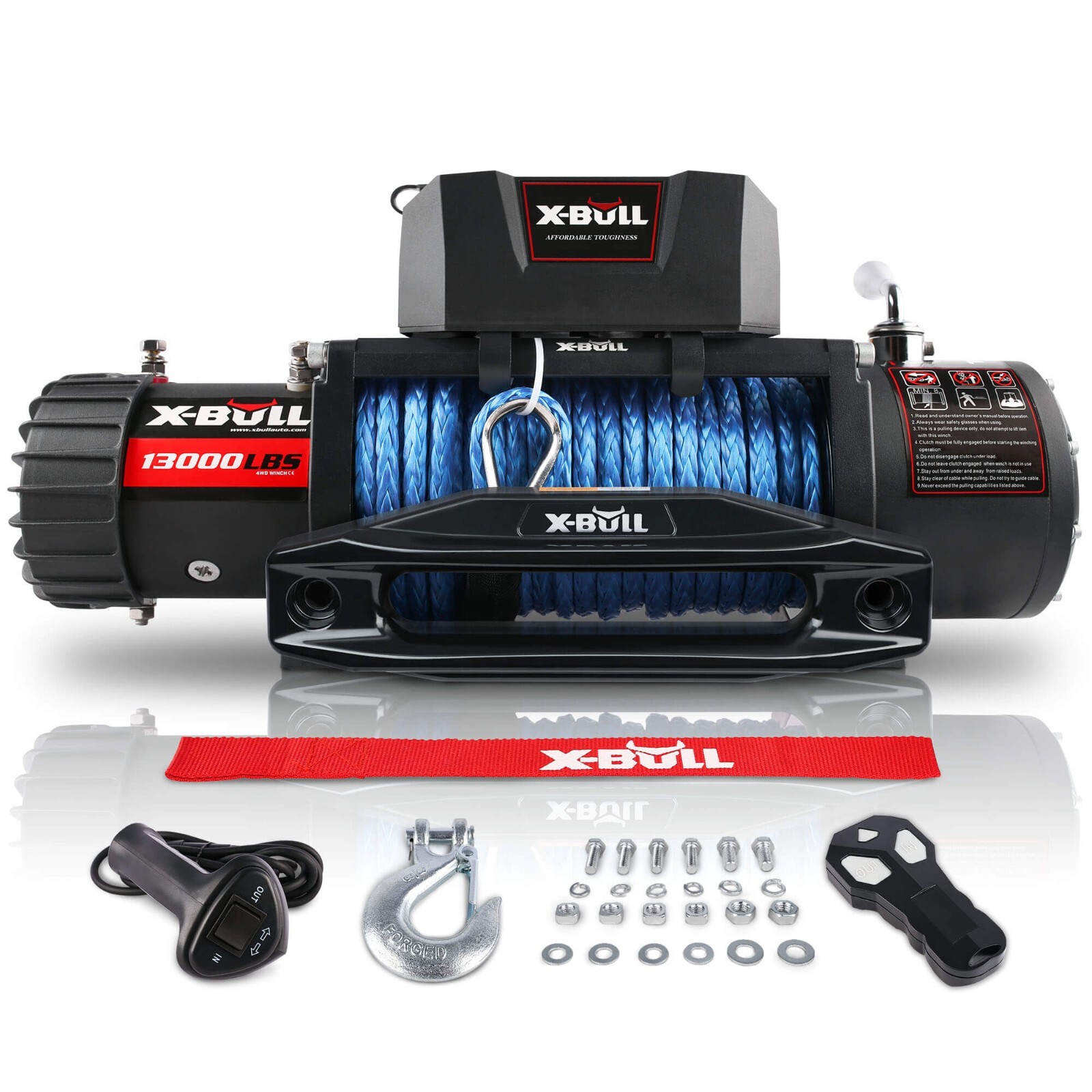 X-BULL 13000LBS Electric Winch 12V Trailer Winch Synthetic Rope Truck 4WD Winch X-BULL 13000LBS Electric Winch 12V Trailer Winch Synthetic Rope Truck 4WD Winch