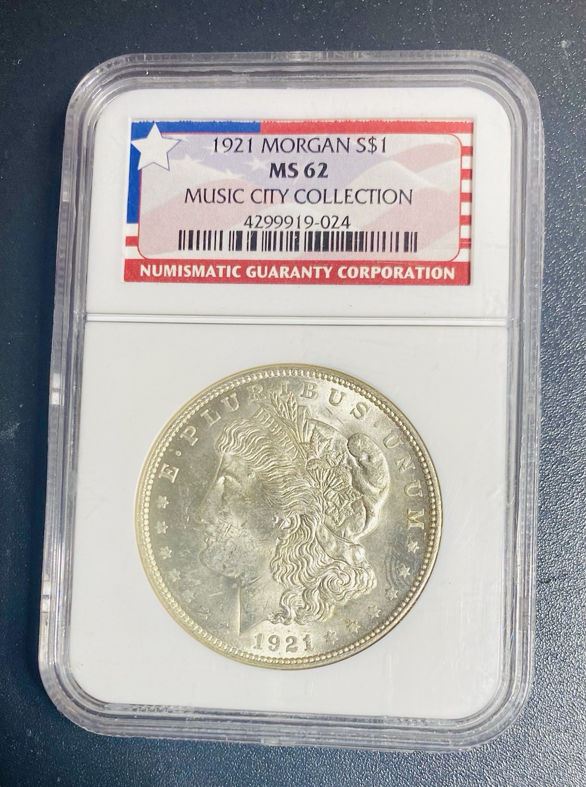 1921 $1 Morgan Dollar NGC MS62 Music City Collections 1921 $1 Morgan Dollar NGC MS62 Music City Collections