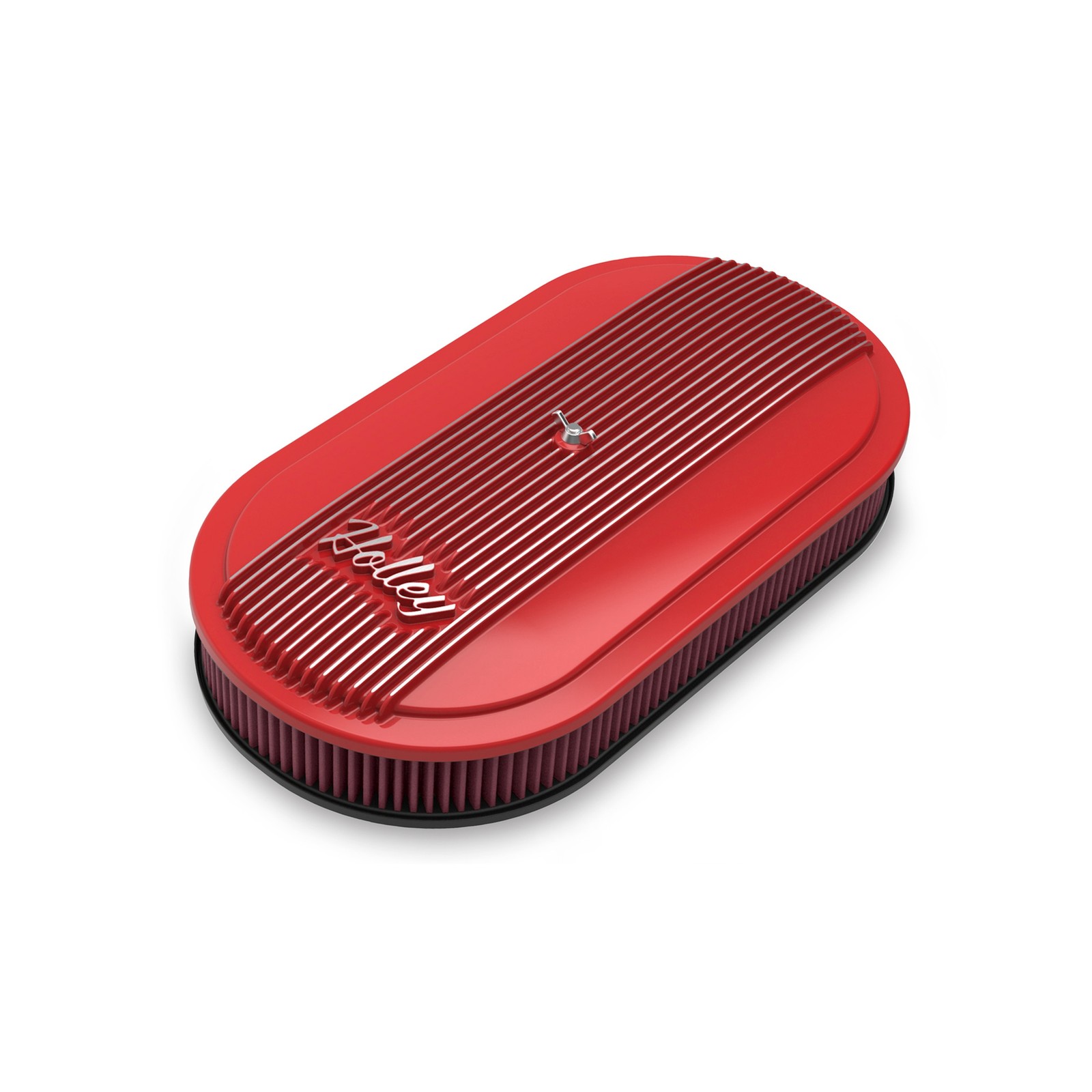 Holley 120-404 Vintage Series Oval Air Cleaner - Gloss Red Machined Holley 120-404 Vintage Series Oval Air Cleaner - Gloss Red Machined