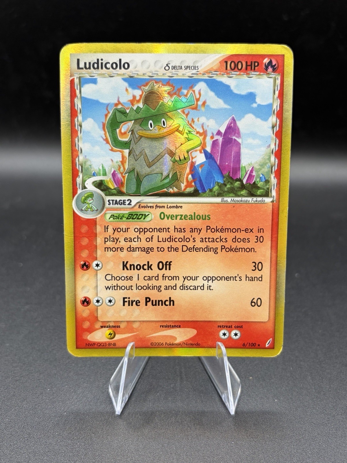 Ludicolo (Delta Species) 6/100 EX Crystal Guardians Holo Ludicolo (Delta Species) 6/100 EX Crystal Guardians Holo