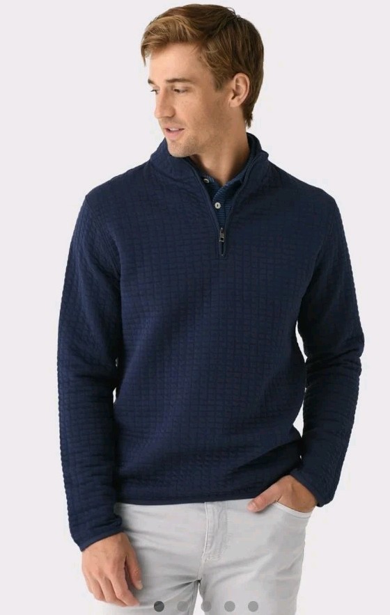 NWT LARGE Peter Millar Quad Quilted Crown 1/4 Zip Pullover MSRP $160