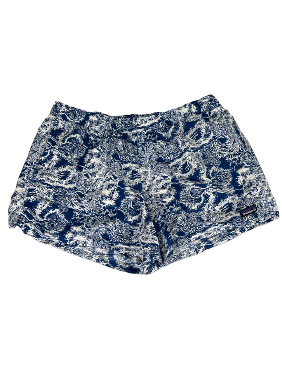 Patagonia Women\'s Blue/White Barely Baggies Unlined Shorts - L