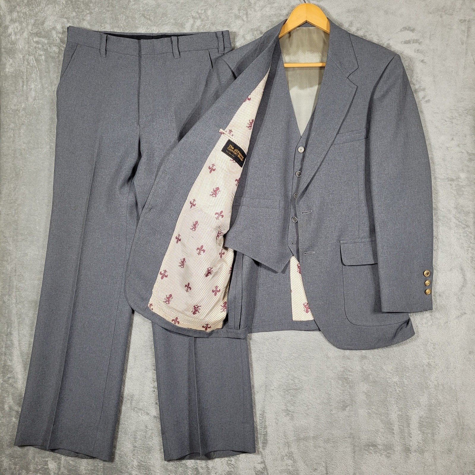 Vintage 1970s JCPenney 3 Piece Suit Mens 39 Jacket 32x30 Pants Leisure Disco 70s Vintage 1970s JCPenney 3 Piece Suit Mens 39 Jacket 32x30 Pants Leisure Disco 70s