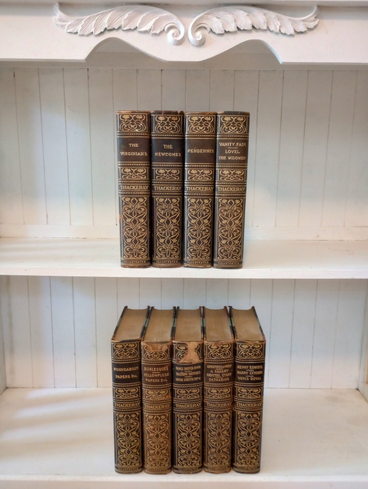 Antique c1900 Thackeray's Works Fine Binding Illustrated Editions 9 Volume Set