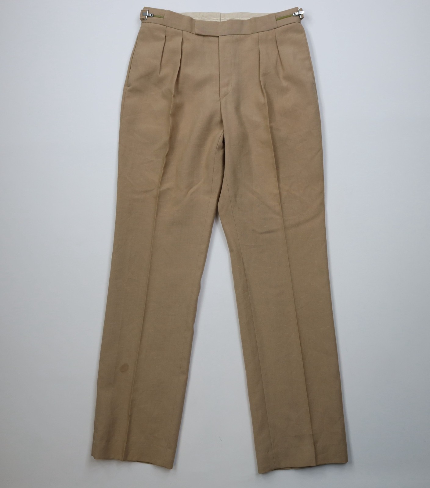 Vintage 50s 60s Rockabilly Mens 32x34 Rayon Gabardine Knit Wide Leg Chino Pants
