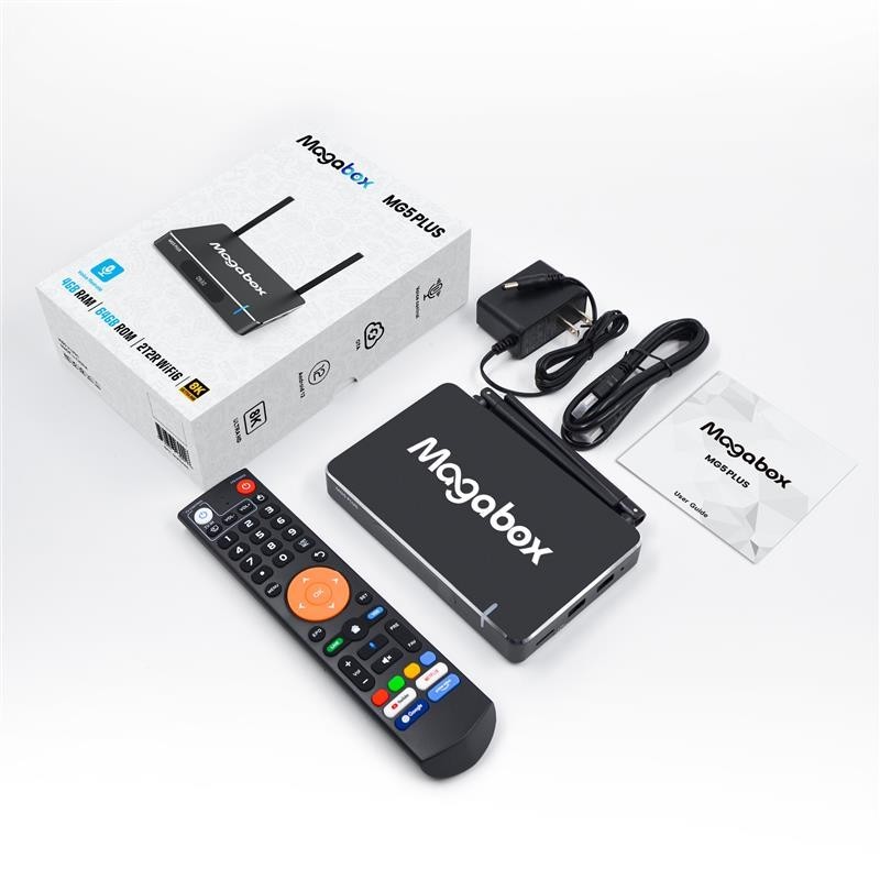 New 2026 Magabox MG5 Plus 8k UHD Media Box 4GB + 64GB Voice Command Remote