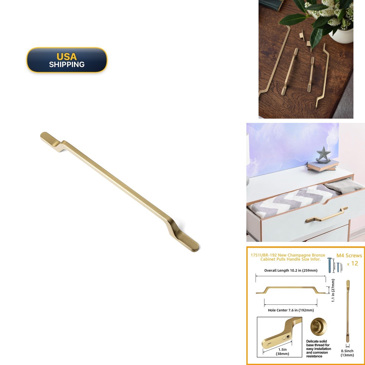 Goo-Ki 6 Pack Champagne Bronze Cabinet Handles 7.56\